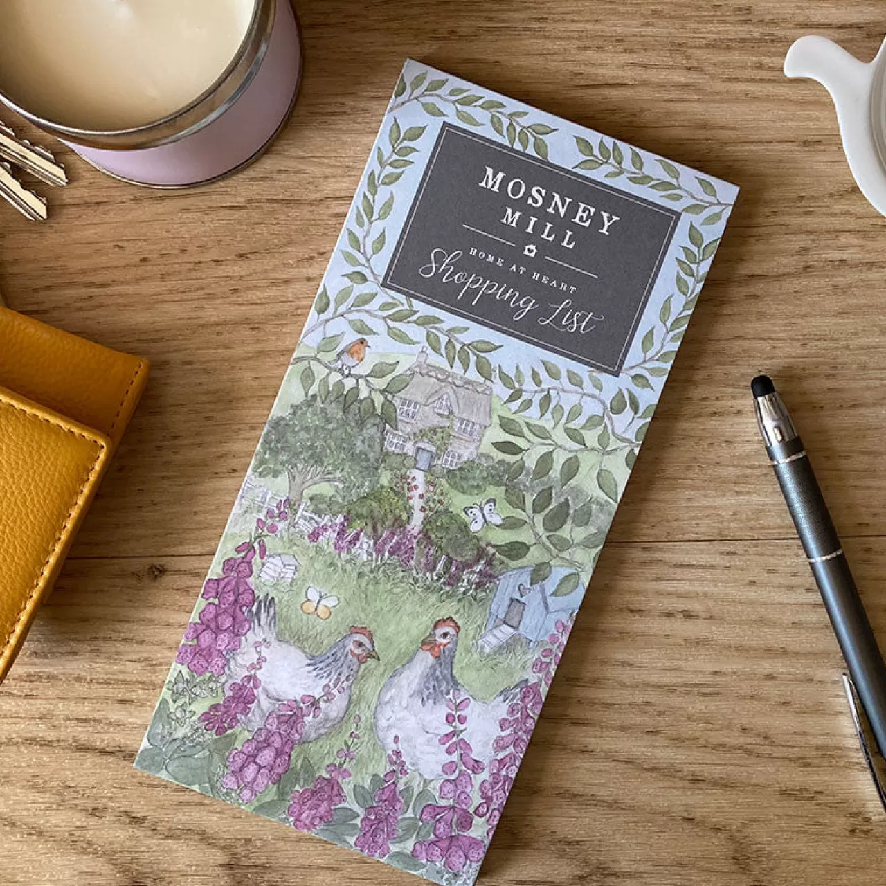 Outlet Mosney Mill Hens In Foxgloves Shopping List Pad