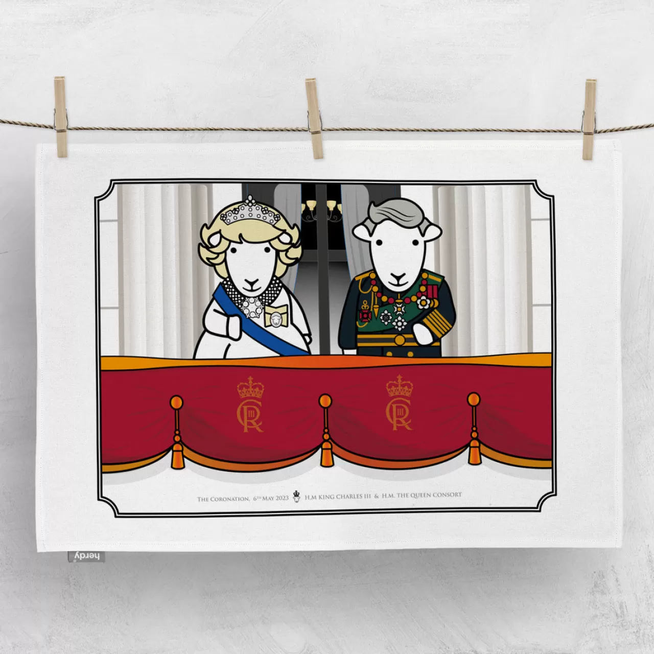 Outlet The Herdy Company Herdy King Charles Iii Coronation Tea Towel