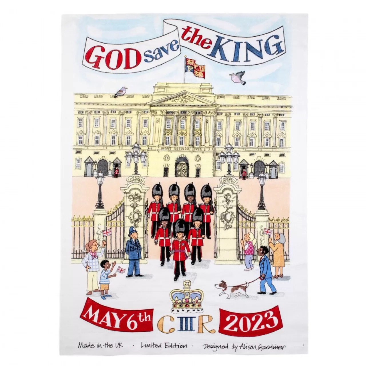 Discount Alison Gardiner King Charles Iii Coronation Limited Edition Tea Towel
