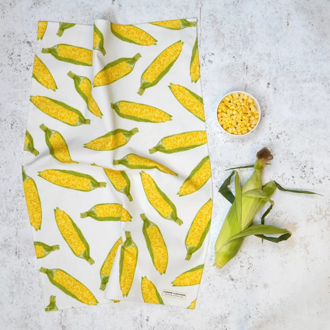 Sale Corinne Alexander Sweetcorn Tea Towel By