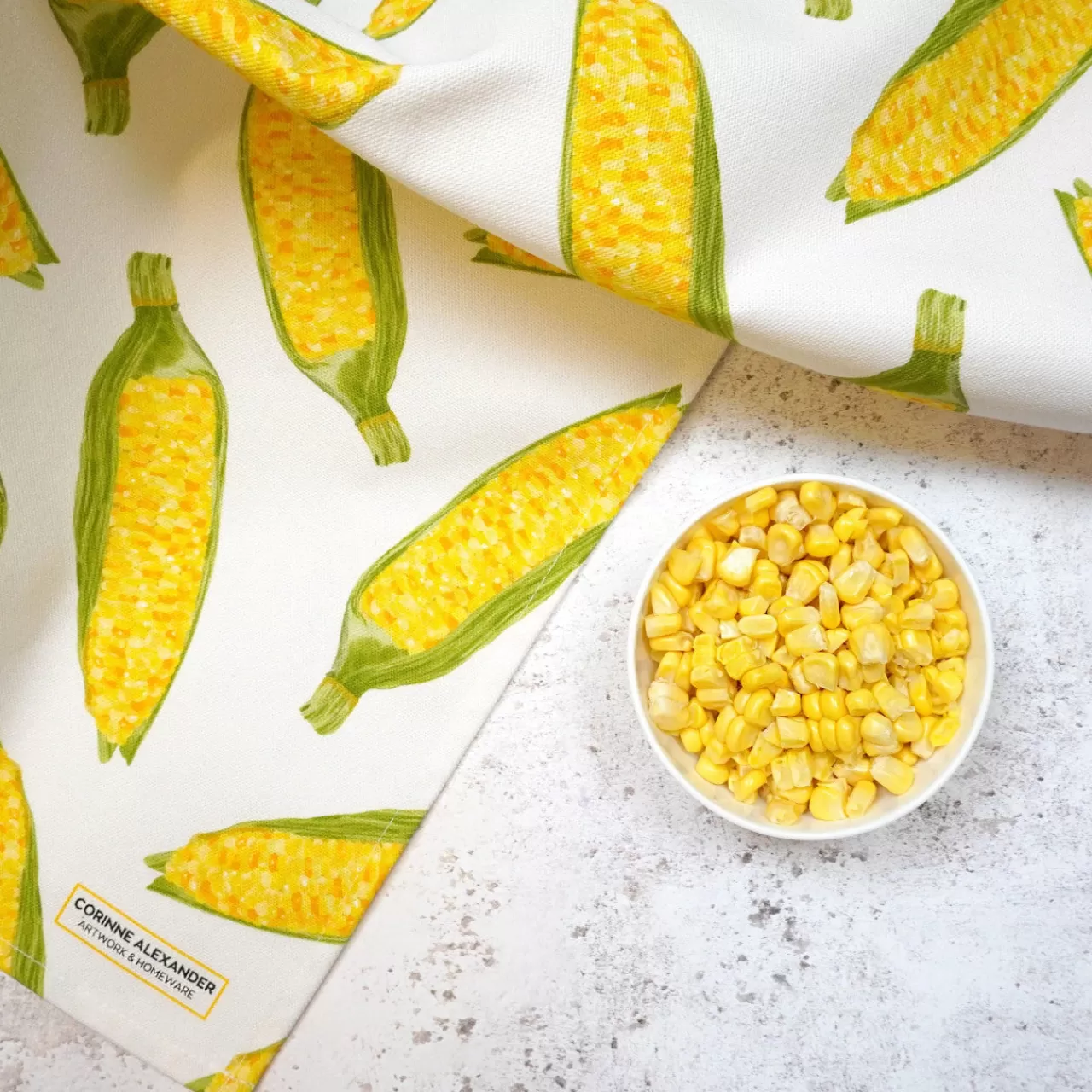 Sale Corinne Alexander Sweetcorn Tea Towel By