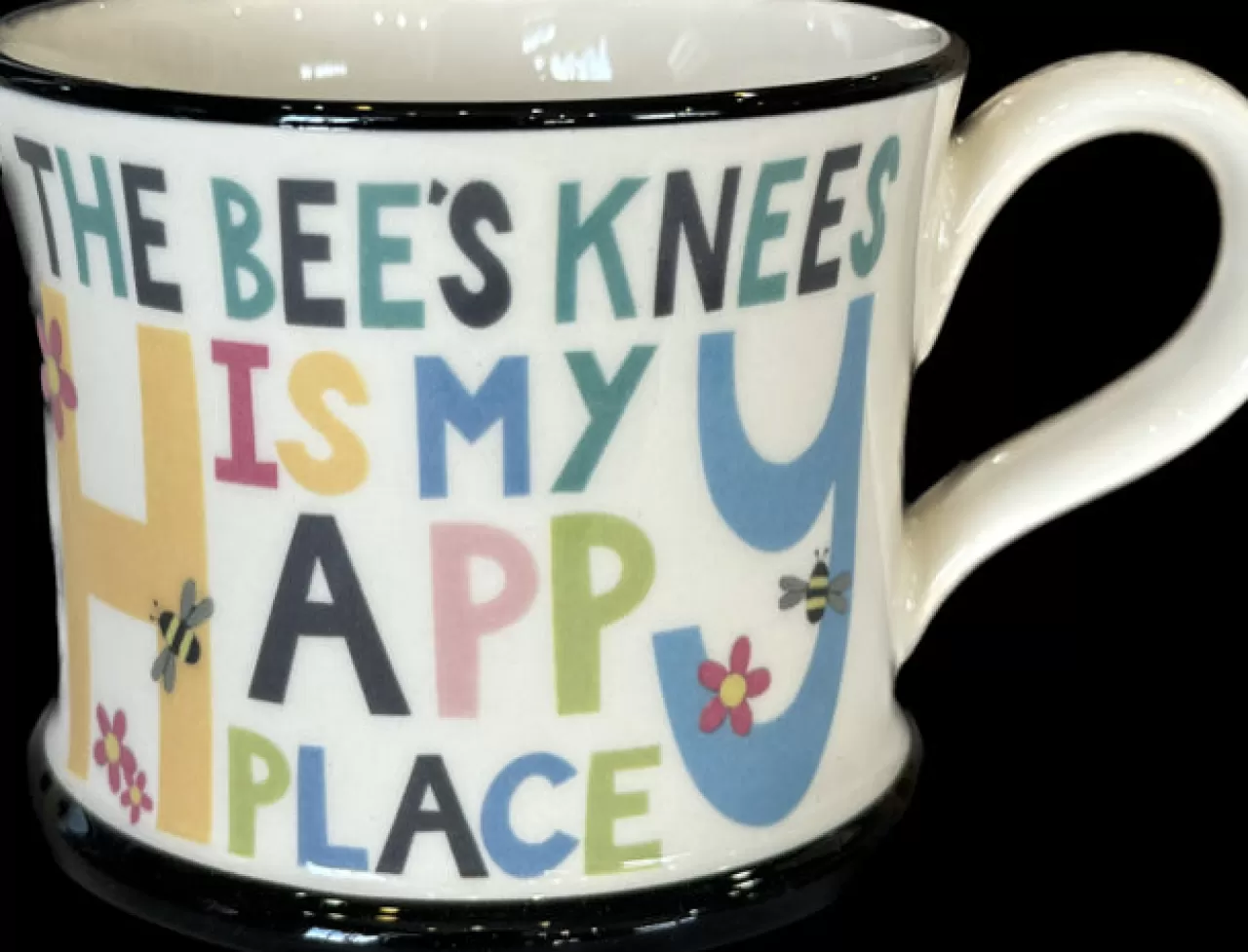 New Moorland Pottery The Bee's Knees Is My Happy Place Mug By