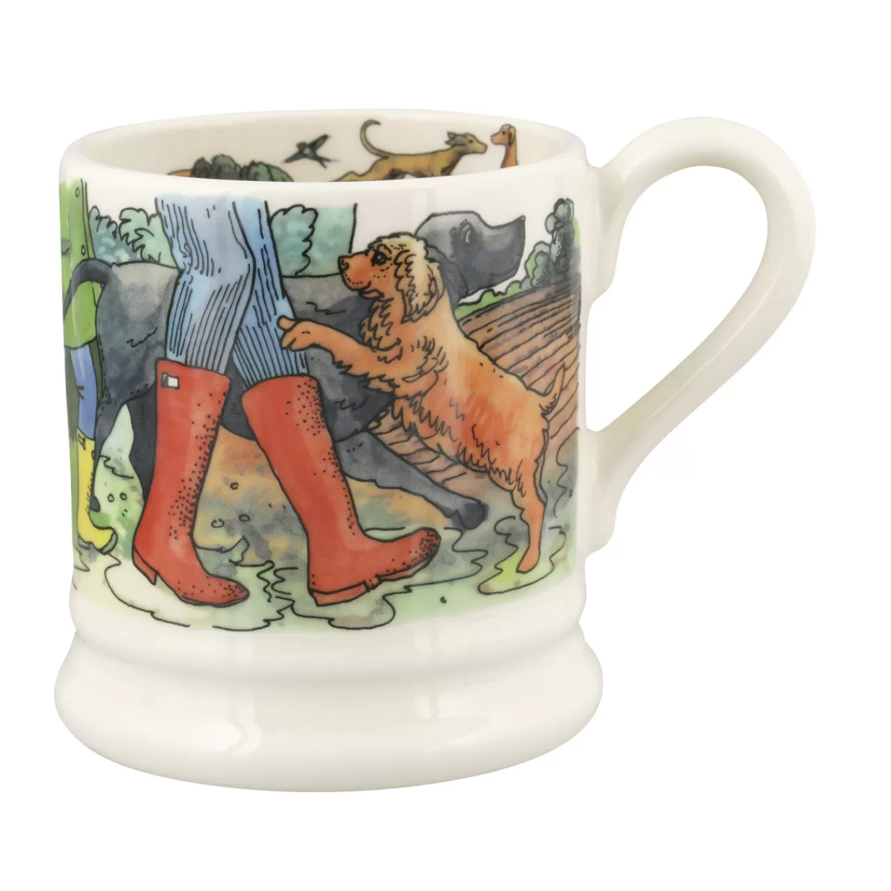 New Emma Bridgewater The Good Life Favorite Dog Walks 1/2 Pint Mug