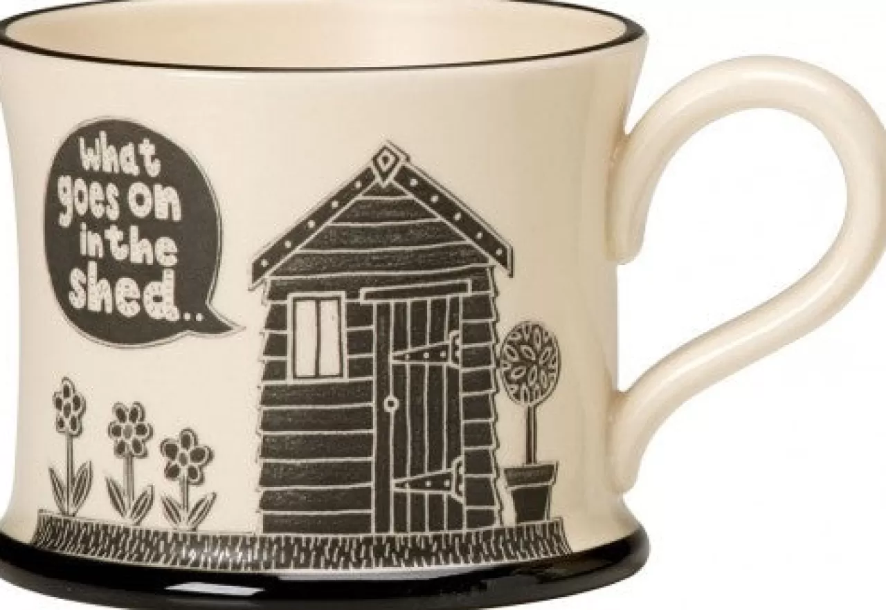Outlet Moorland Pottery What Goes On In The Shed Mug By